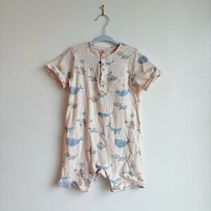 H&M Toddler Boys Short Button Up Marine Life Print Romper 3T